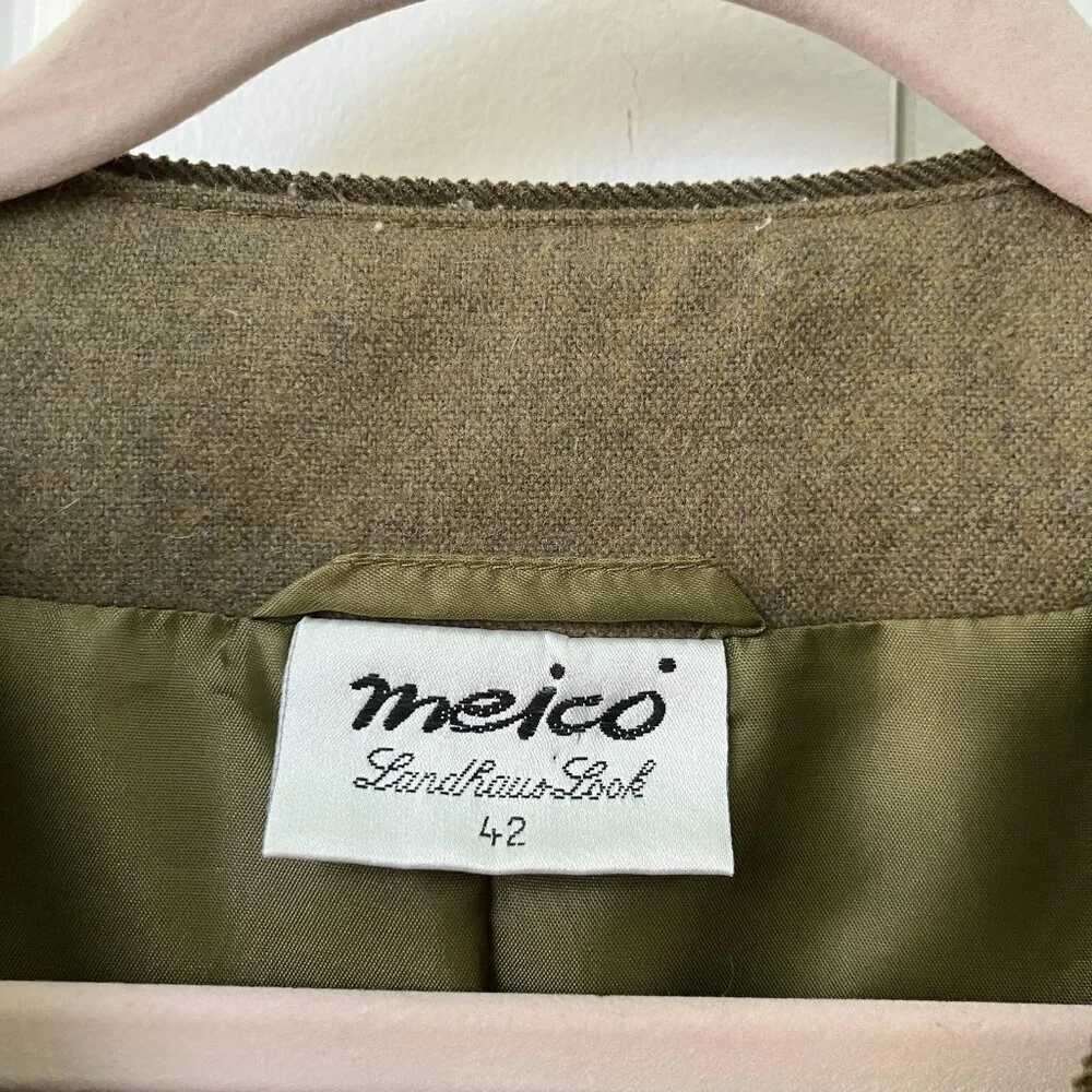 Vintage Meico Landhaus Look Blazer Jacket Womens Patchwork Wool Germany‎ Floral - Picture 5 of 8